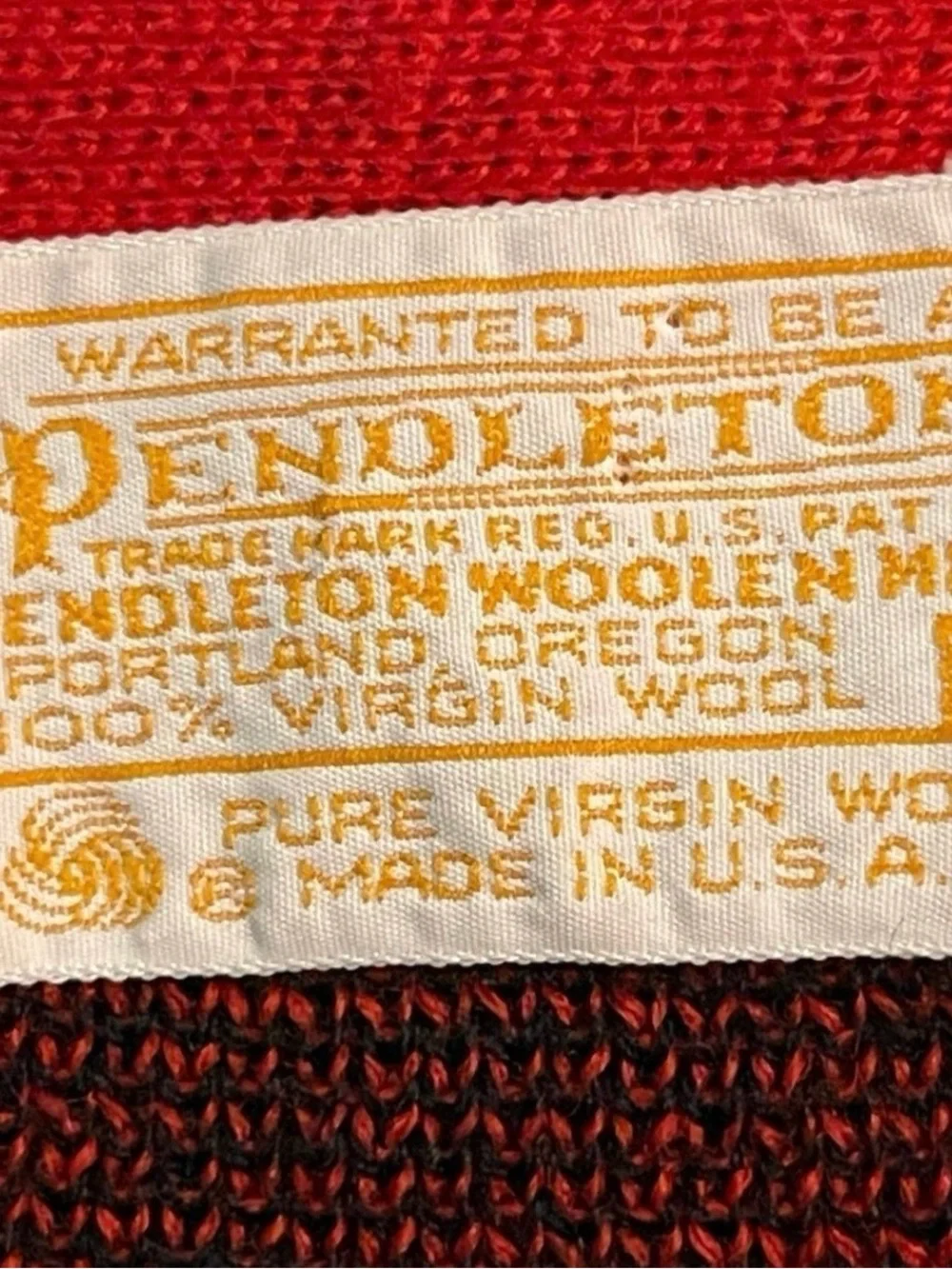 Pendleton Vintage 70’s-80’s Red & Black Button 100% Virgin Wool Cardigan-Large